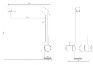 Смеситель для кухни Milacio Ultra MCU.553.SS под фильтр с краном для питьевой воды нержавеющая сталь